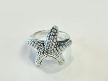 Load image into Gallery viewer, Silver 925 Lightweight Starfish Ring Electroform Jewelry