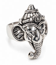 Load image into Gallery viewer, Sterling Silver 925 Ganesha Elephant Ring Lightweight Electroformed Jewelry