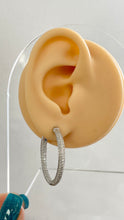 Load image into Gallery viewer, Sterling Silver 925 Ice Out CZ Large Hoop Earrings 30mm CZ Jewelry