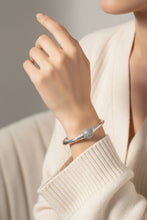 Load image into Gallery viewer, Sterling Silver 925 Lightweight Hollow Bangle with Hinged Clasp Bracelet Electroformed Jewelry