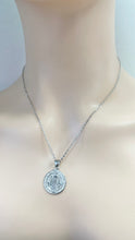 Load image into Gallery viewer, Sterling Silver 925 San Benito Pendant and Delicate Necklace Chain 18” Religious Jewelry