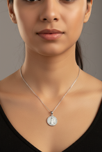Load image into Gallery viewer, Sterling Silver 925 San Benito Pendant and Delicate Necklace Chain 18” Religious Jewelry