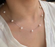 Load image into Gallery viewer, Freshwater Cultured Pearl Chain Sterling Silver 925 Necklace Collar de Perlas