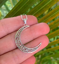 Load image into Gallery viewer, Sterling Silver Moon Necklace Chain 16” & 18”