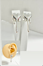 Load image into Gallery viewer, Sterling Silver 925 Melting Heart Stud Earrings
