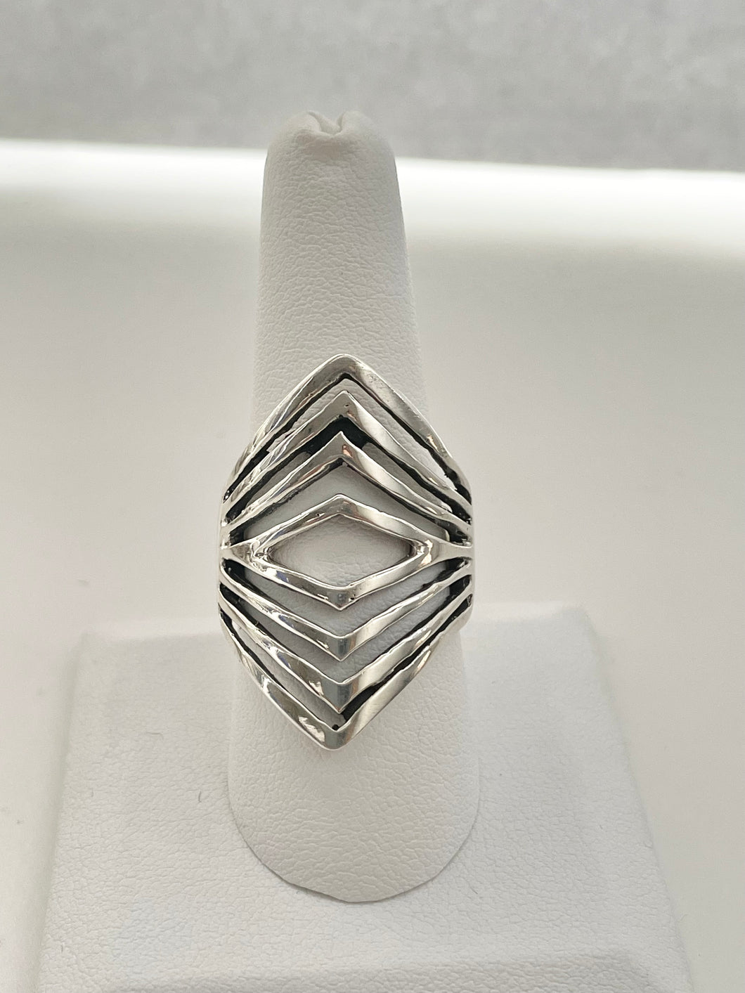 Sterling Silver 925 Geometric Ring