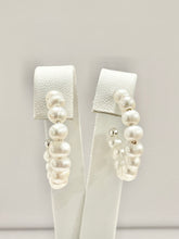 Load image into Gallery viewer, Sterling Silver Medium Fresh Water Pearls Hoops Earrings
