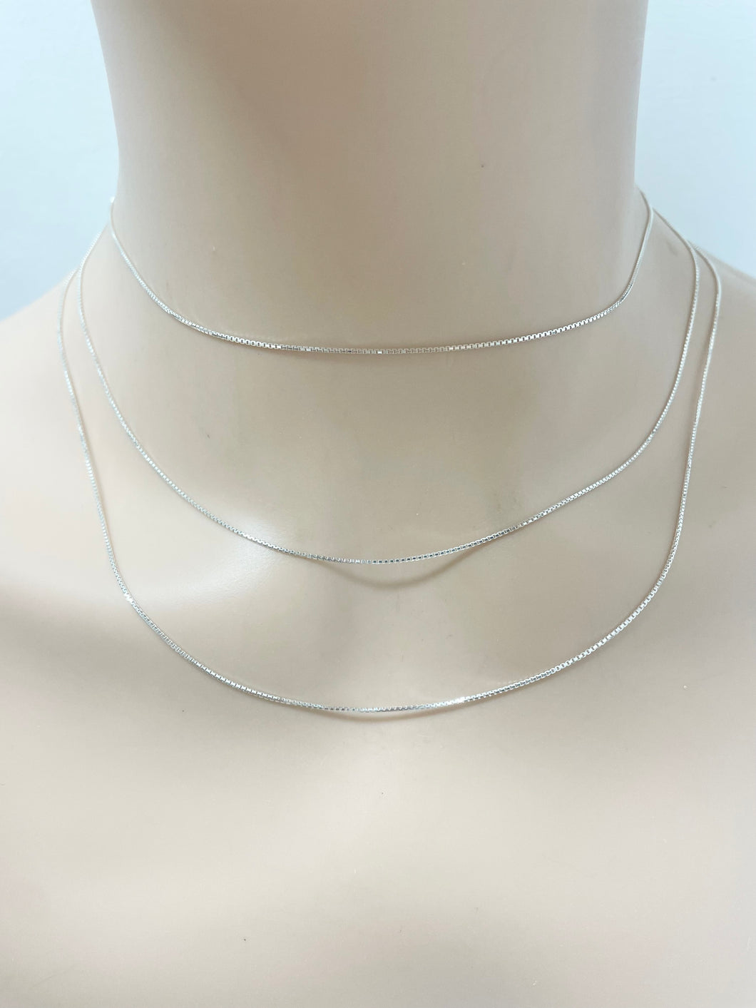 Sterling Silver 925 Triple Strand Layered Necklace