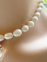 Load image into Gallery viewer, Fresh Water Pearl Necklace with Sterling Silver Padre Nuestro Medallion
