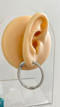 Load image into Gallery viewer, Sterling Silver 925 Ice Out CZ Large Hoop Earrings 30mm CZ Jewelry
