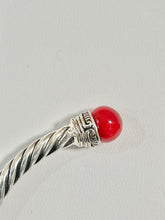 Load image into Gallery viewer, Sterling Silver 925 Bangle with Coral
