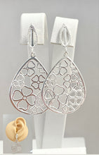 Load image into Gallery viewer, Sterling Silver 925 Flowers Filigree Post Drop Earrings
