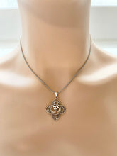 Load image into Gallery viewer, Sterling Silver 925 Om Lotus Pendant Necklace
