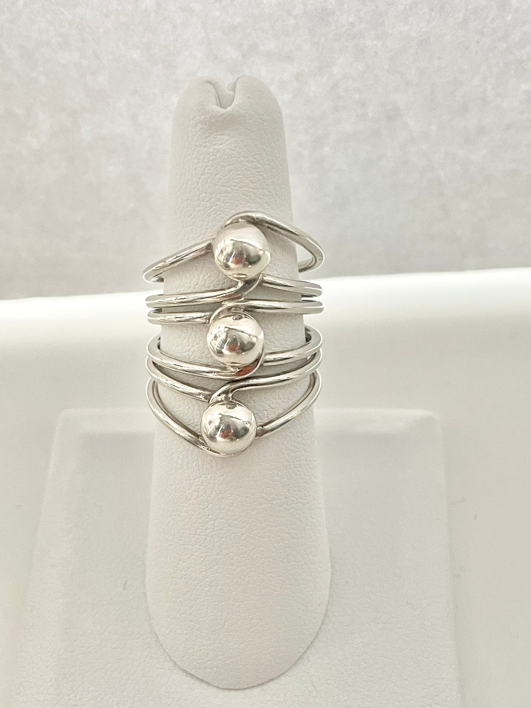 Sterling Silver 925 Beaded Ring