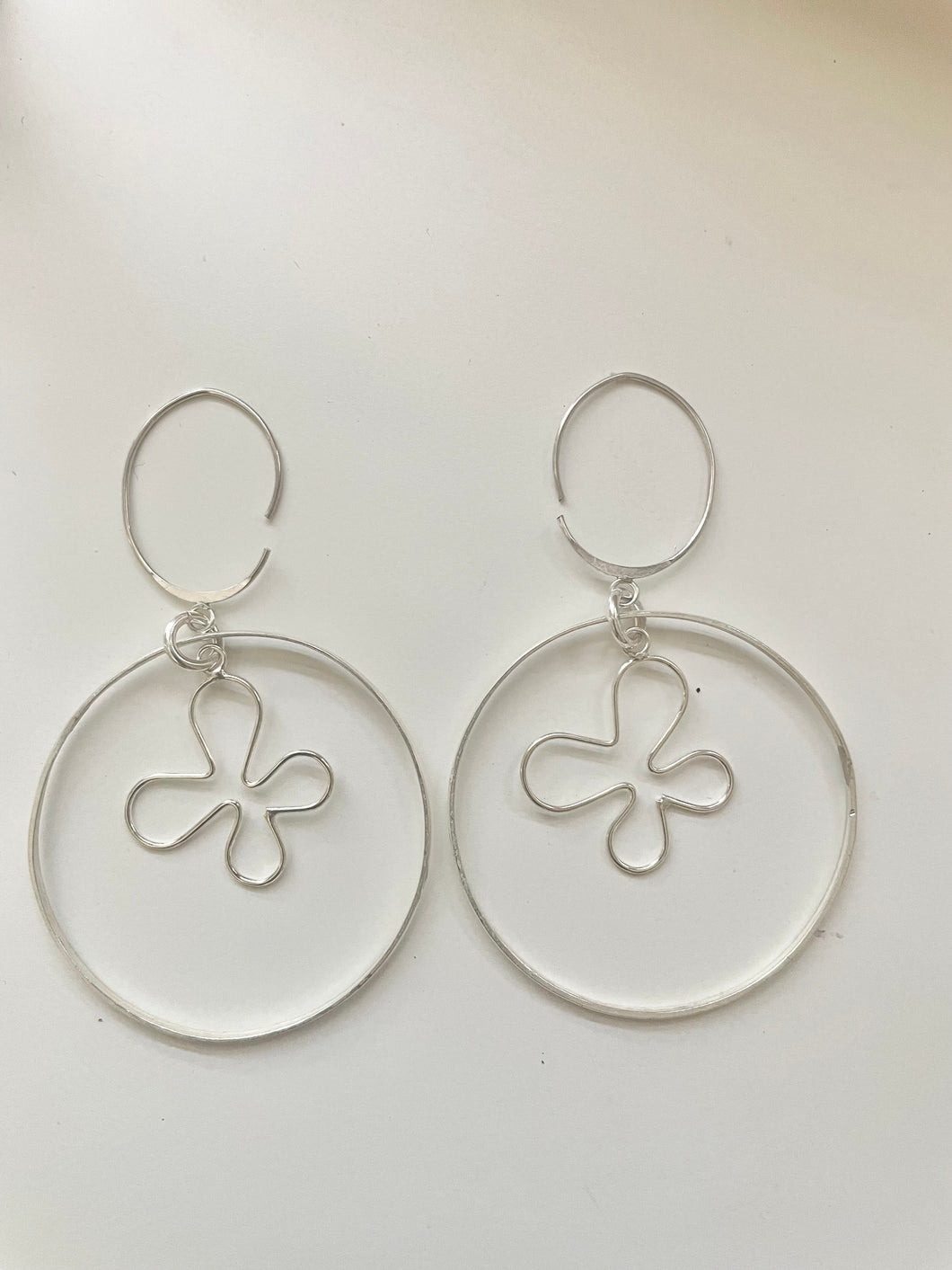 Sterling Silver 925 Hippy Flower Earrings