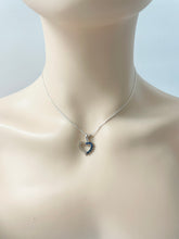 Load image into Gallery viewer, Sterling Silver 925 Blue  Lab Sapphire Heart Pendant Chain Necklace 16”
