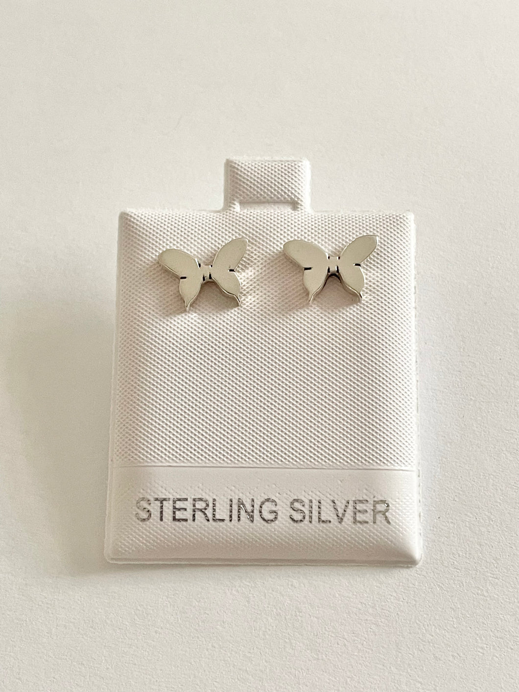 Sterling Silver 925 Butterfly Stud Earrings