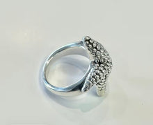 Load image into Gallery viewer, Silver 925 Lightweight Starfish Ring Electroform Jewelry
