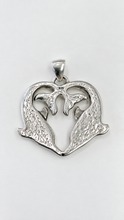 Load image into Gallery viewer, Dolphin Kiss Sterling Silver 925 Lightweight Pendant Electroform Jewelry
