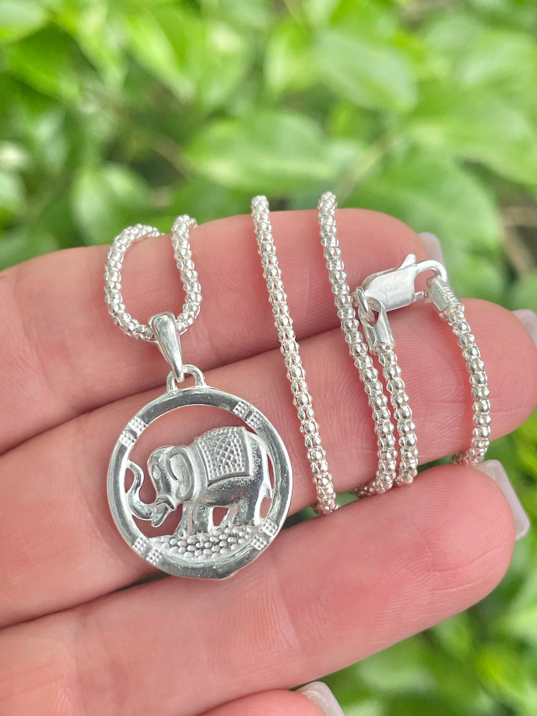 Sterling Silver 925 Elephant Necklace 18’