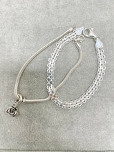 Load image into Gallery viewer, Sterling Silver 925 Bracelets Size 7” with Rose Charm
