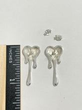 Load image into Gallery viewer, Sterling Silver 925 Melting Heart Stud Earrings
