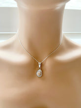 Load image into Gallery viewer, Sterling Silver 925 Shell Set Dangle Earrings , Pendant &amp; Chain 18’
