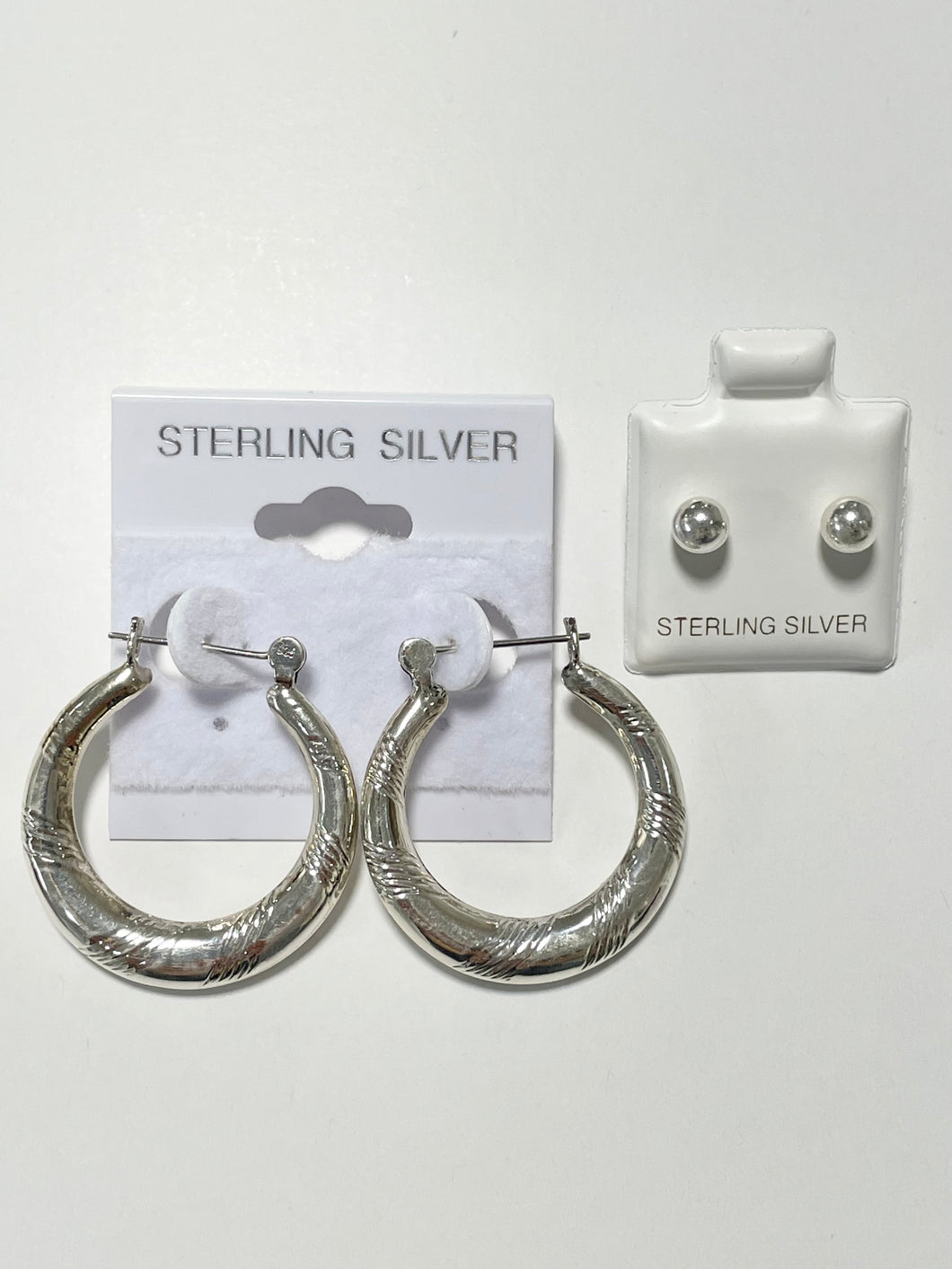 Sterling Silver 925 Hoops and Stud Earrings