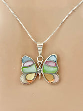 Load image into Gallery viewer, Sterling Silver 925 Multicolor Butterfly Necklace
