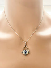 Load image into Gallery viewer, Sterling Silver 925 Evil Eye Necklace 18’
