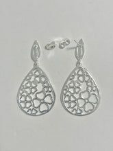 Load image into Gallery viewer, Sterling Silver 925 Flowers Filigree Post Drop Earrings
