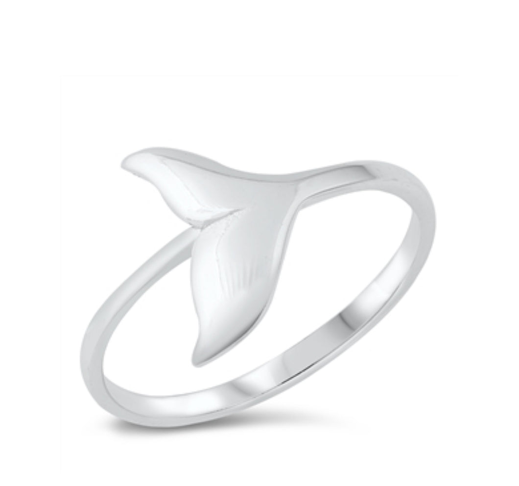 Sterling Silver 925 Whale Tail Ring