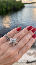 Load image into Gallery viewer, Silver 925 Lightweight Starfish Ring Electroform Jewelry
