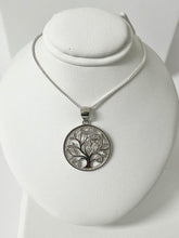 Load image into Gallery viewer, Sterling Silver Tree of Life Owl Pendant Necklace 16”
