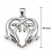 Load image into Gallery viewer, Dolphin Kiss Sterling Silver 925 Lightweight Pendant Electroform Jewelry

