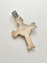 Load image into Gallery viewer, Sterling Silver 925 Onyx Cross Pendant Necklace
