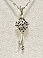 Load image into Gallery viewer, Sterling Silver 925 Key Necklace Chain 16’
