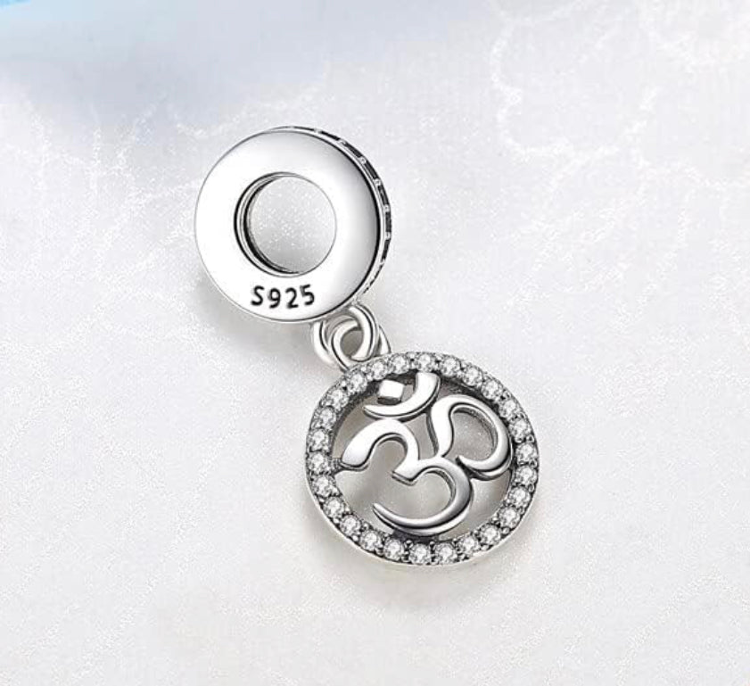 Sterling Silver 925 Om Charm Bead