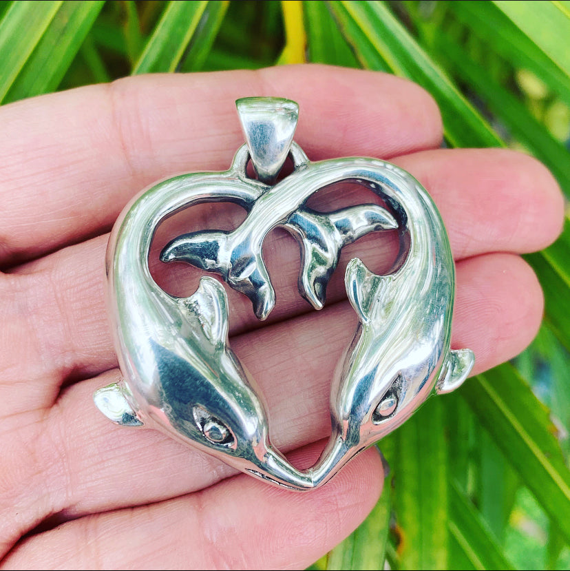 Dolphin Kiss Sterling Silver 925 Pendant