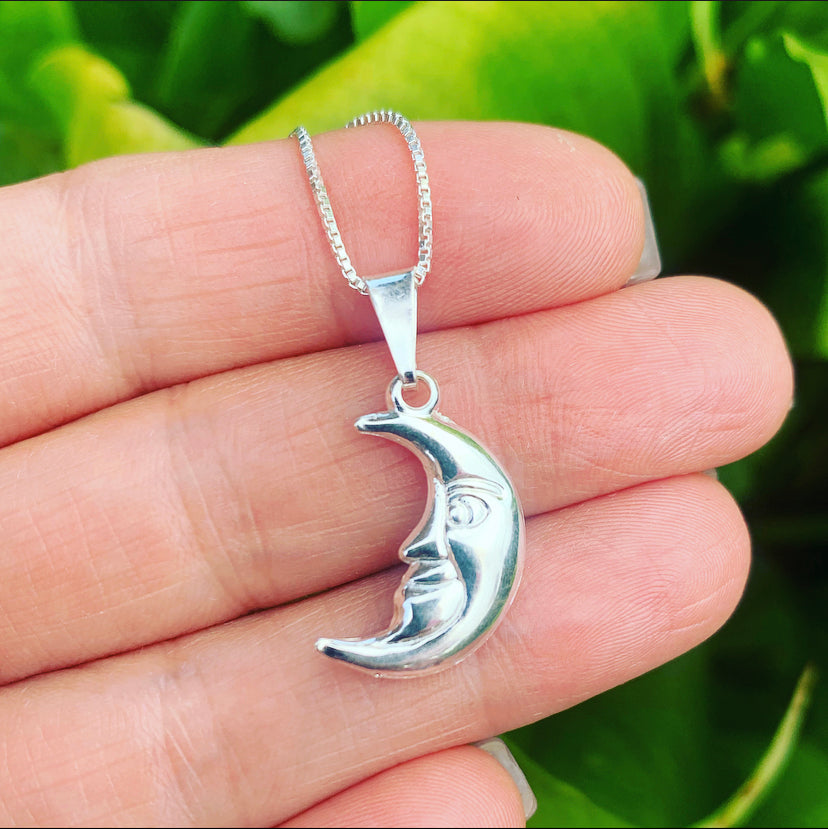 Moon Necklace Sterling Silver 925 Collar de la Luna