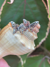 Load image into Gallery viewer, Butterfly Stud Earrings Sterling Silver Aretes de Mariposa en Plata 925
