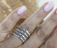 Load image into Gallery viewer, Seven Band Silver .925 Ring Anillo de Plata
